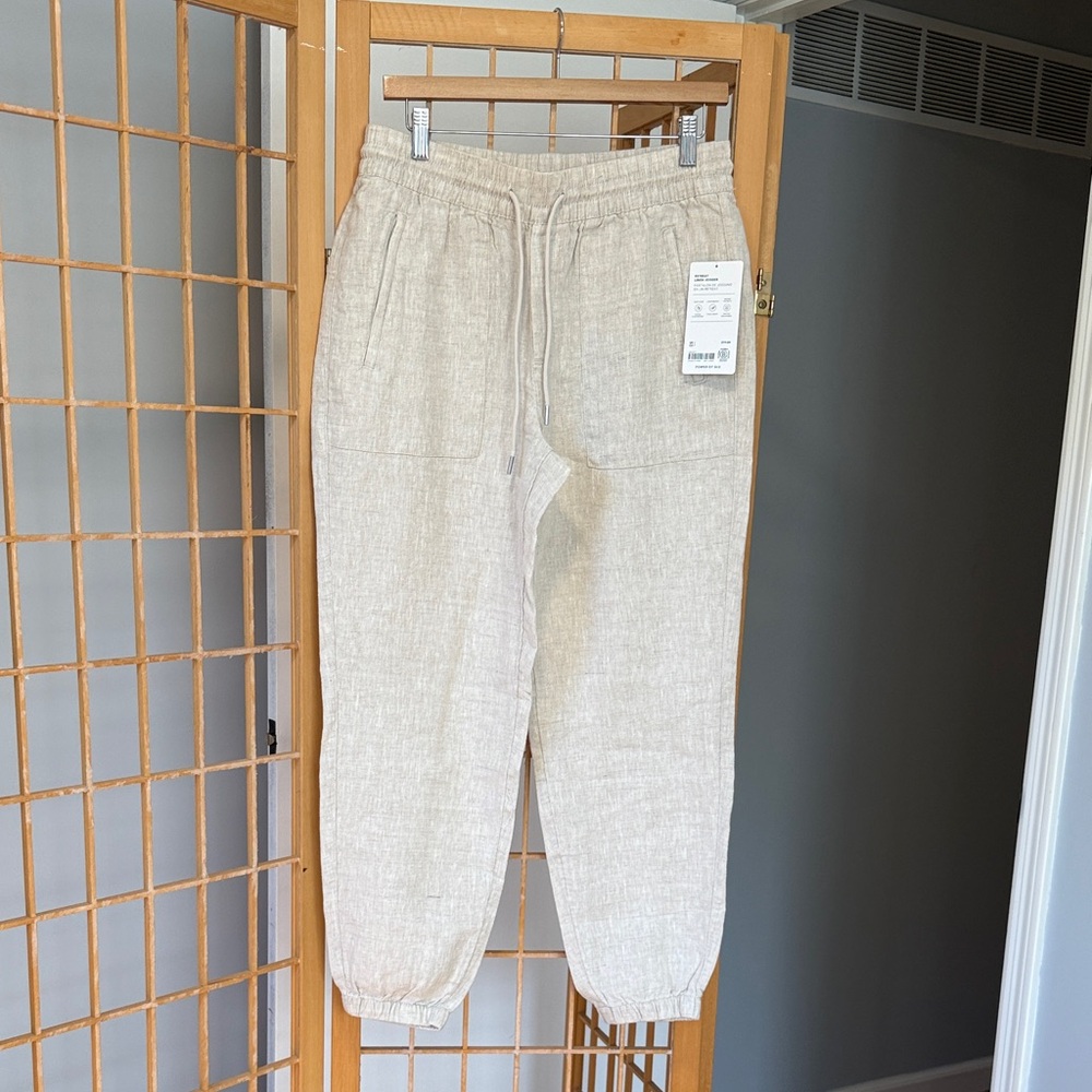 Athleta Beige Retreat Linen Jogger